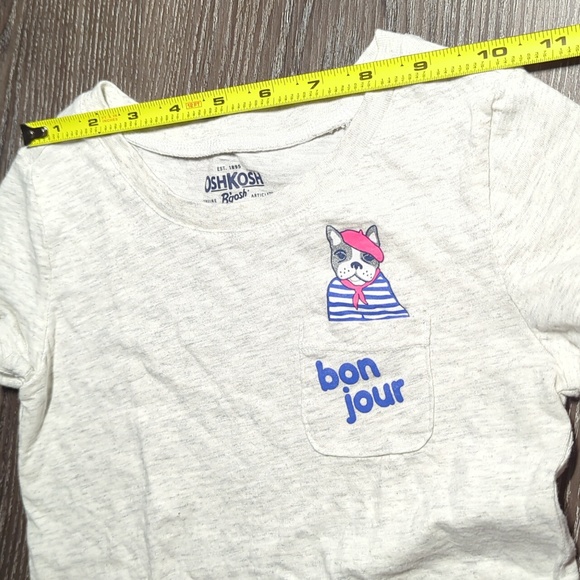 French Bulldog Oshkosh Shirt Heather Grey Girls 6/6X - Picture 4 of 12